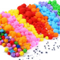 YM 1 YM 1600 Pcs Assorted Sizes Pompoms Multicolor Pom Poms Arts and Crafts Fuzzy Glitter Pompoms Balls for Crafts